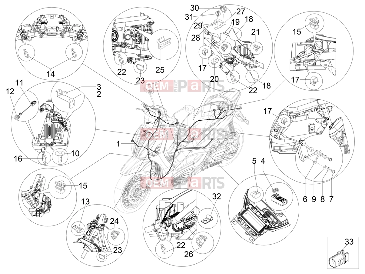 PIAGGIO Beverly 300 IE ABS (APAC) Electrical system » Main cable harness