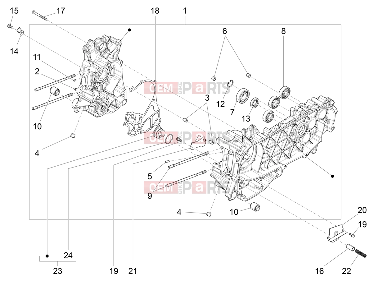 PIAGGIO Liberty 125 Poste Engine » Crankcase