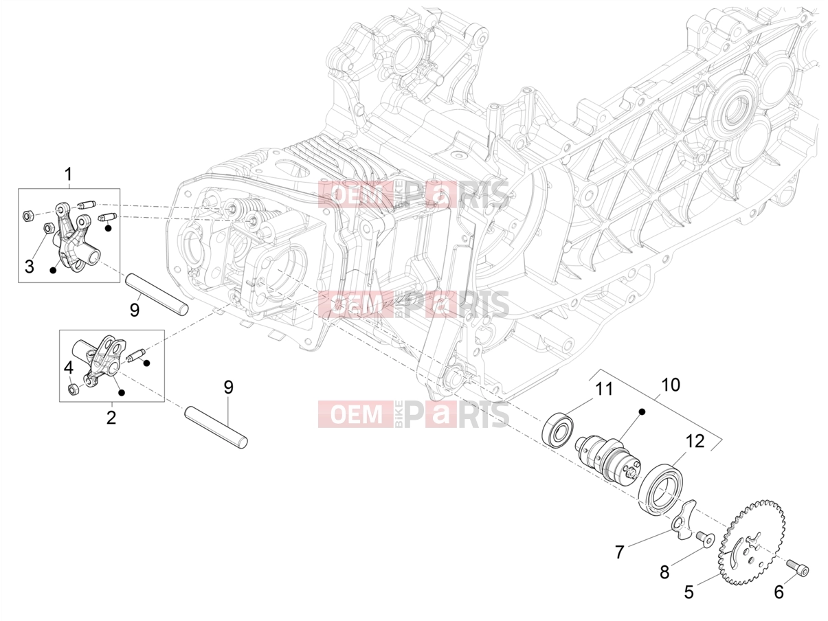 PIAGGIO Liberty 125 Poste Engine » Rocking levers support unit
