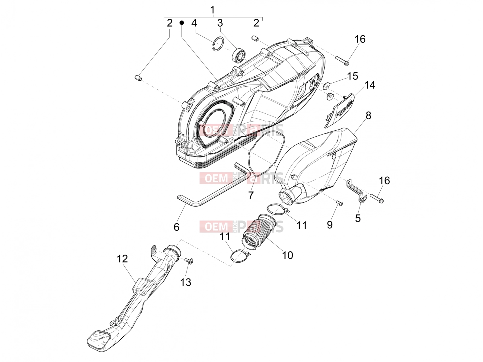 PIAGGIO Liberty 150 Engine » Crankcase cover - Crankcase cooling