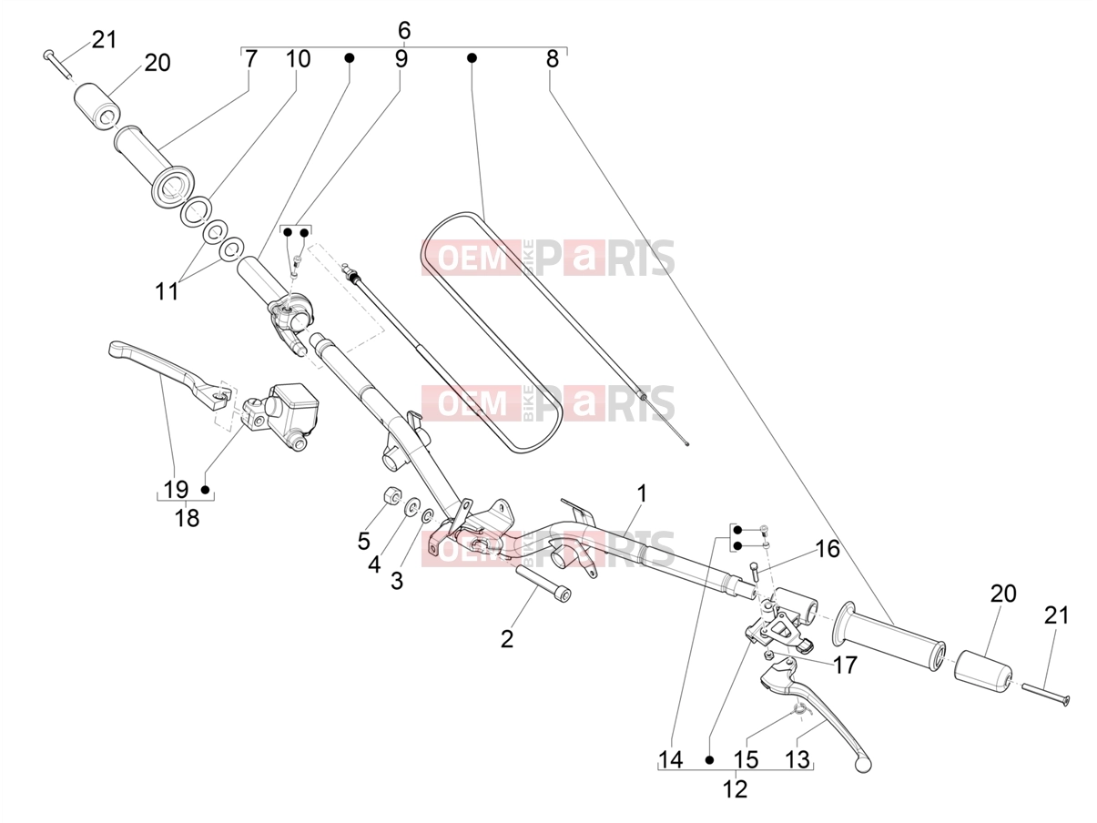 PIAGGIO Liberty 50 Corporate Handlebars/Steering » Handlebars - Master cil.