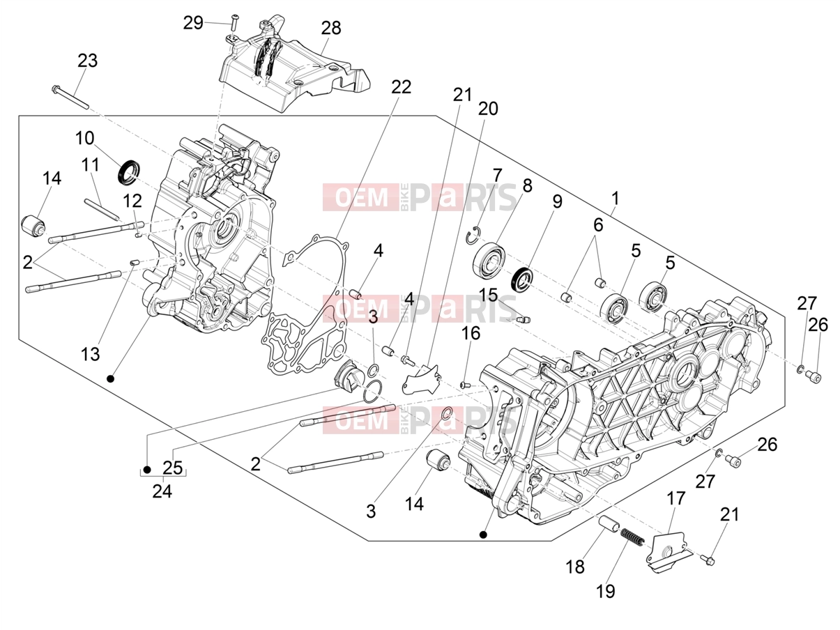 PIAGGIO Medley 125 ABS (APAC) Engine » Crankcase