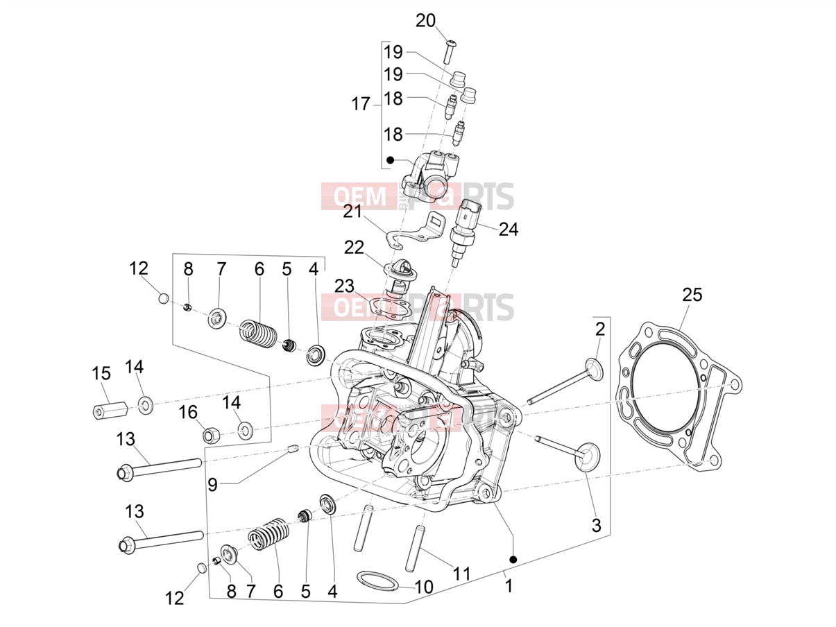 PIAGGIO MP3 400 Engine » Cylinder head unit - Valve