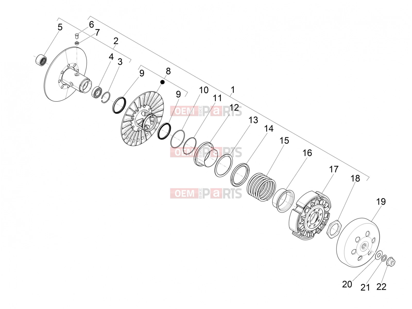 PIAGGIO MP3 500 Sport Advanced Engine » Driven pulley