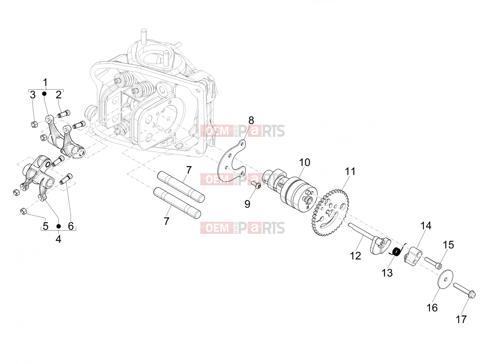 PIAGGIO MP3 500 Sport Advanced Engine » Rocking levers support unit