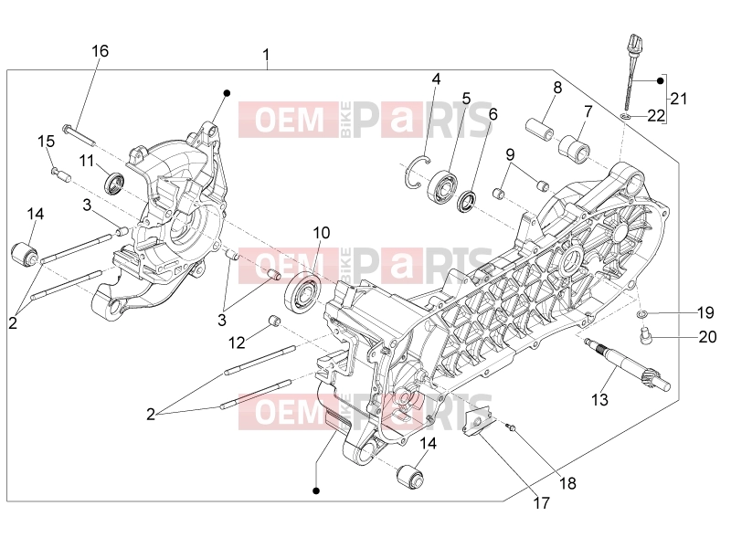 PIAGGIO Typhoon 50 4T 4V (USA / CA) Engine » Crankcase