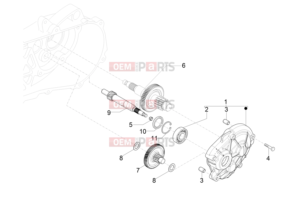 PIAGGIO Zip 100 4T (APAC) Engine » Reduction unit