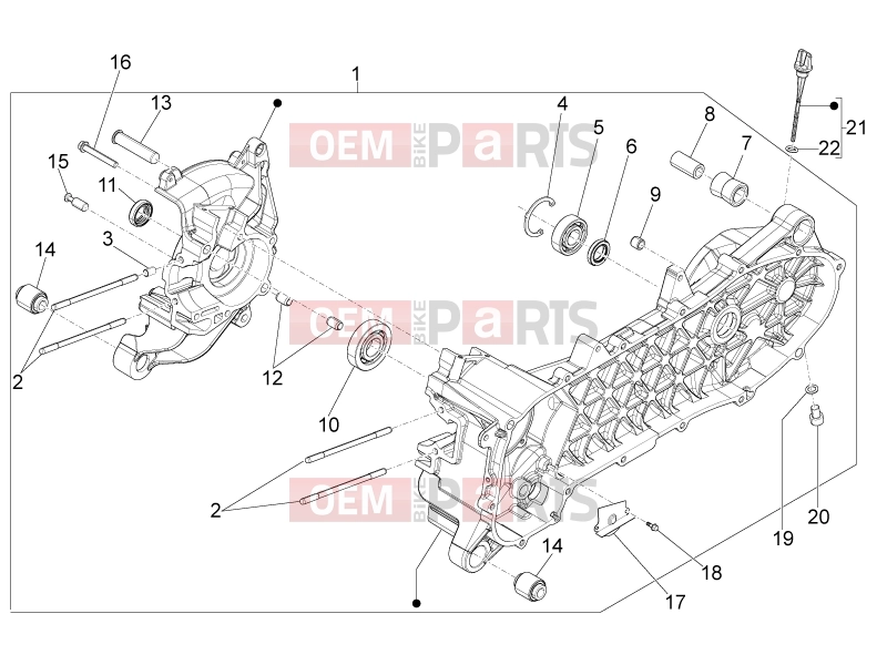 PIAGGIO Zip 100 4T (APAC) Engine » Crankcase