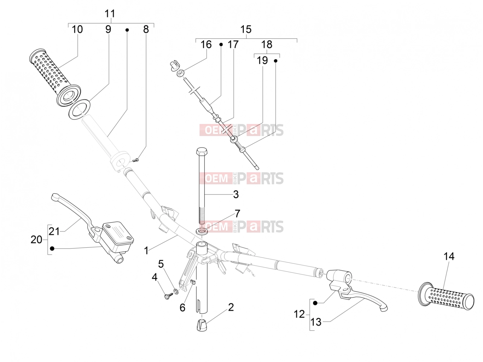 PIAGGIO Zip 100 4T (APAC) Handlebars/Steering » Handlebars - Master cil.