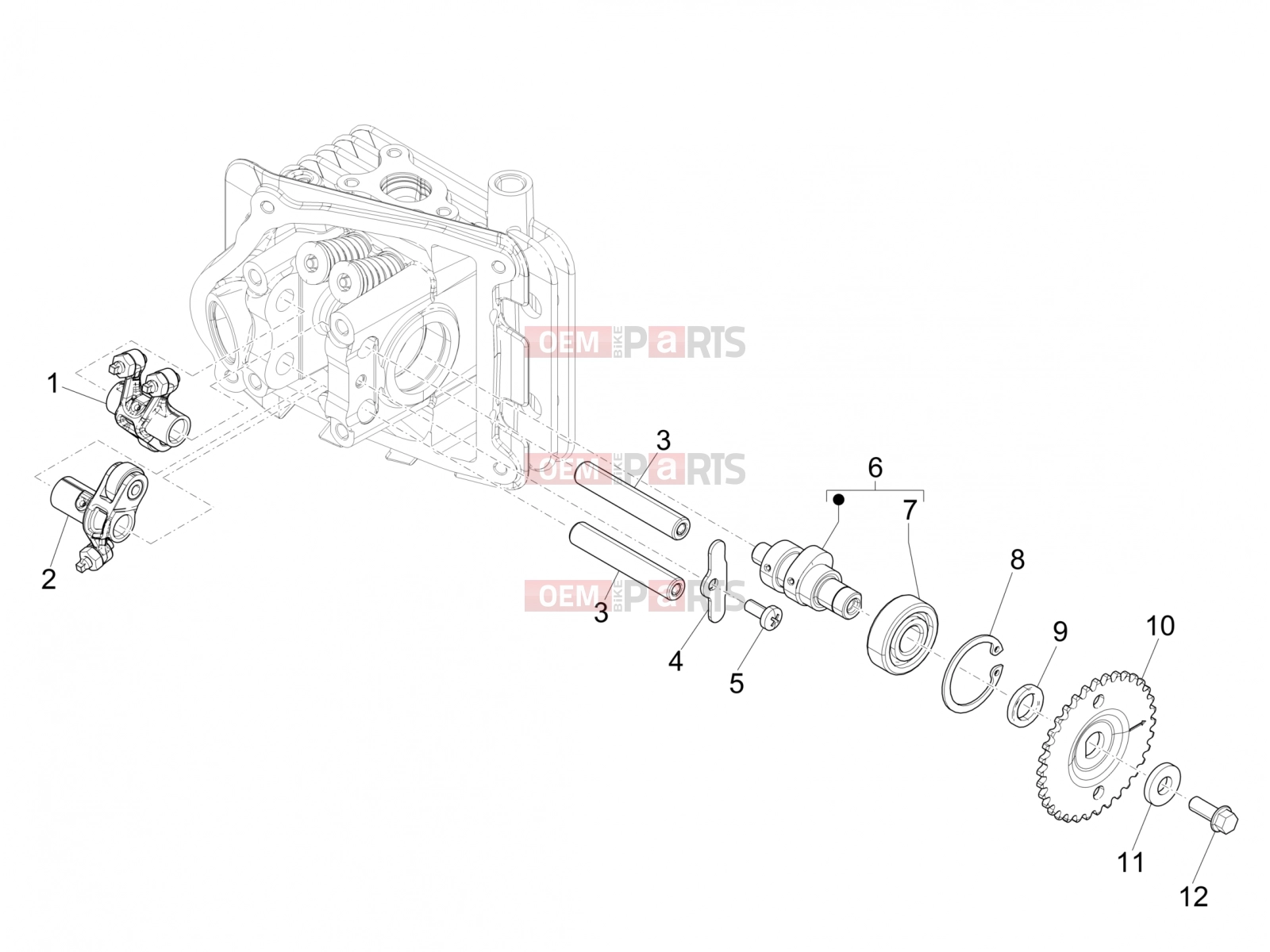 PIAGGIO Zip 50 4T 25 Km/h Engine » Rocking levers support unit