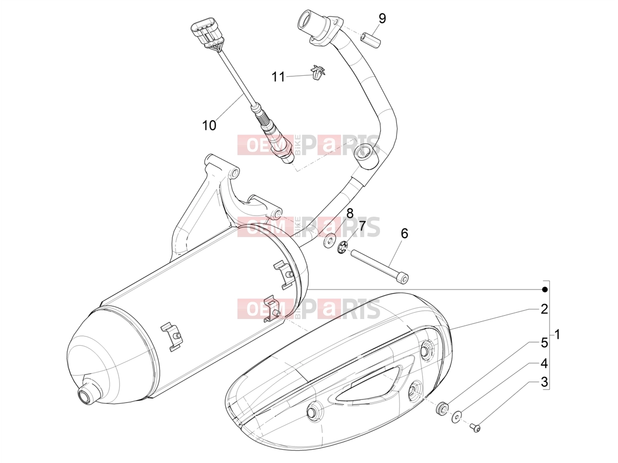 PIAGGIO Zip 50 4T 25 Km/h Engine » Silencer