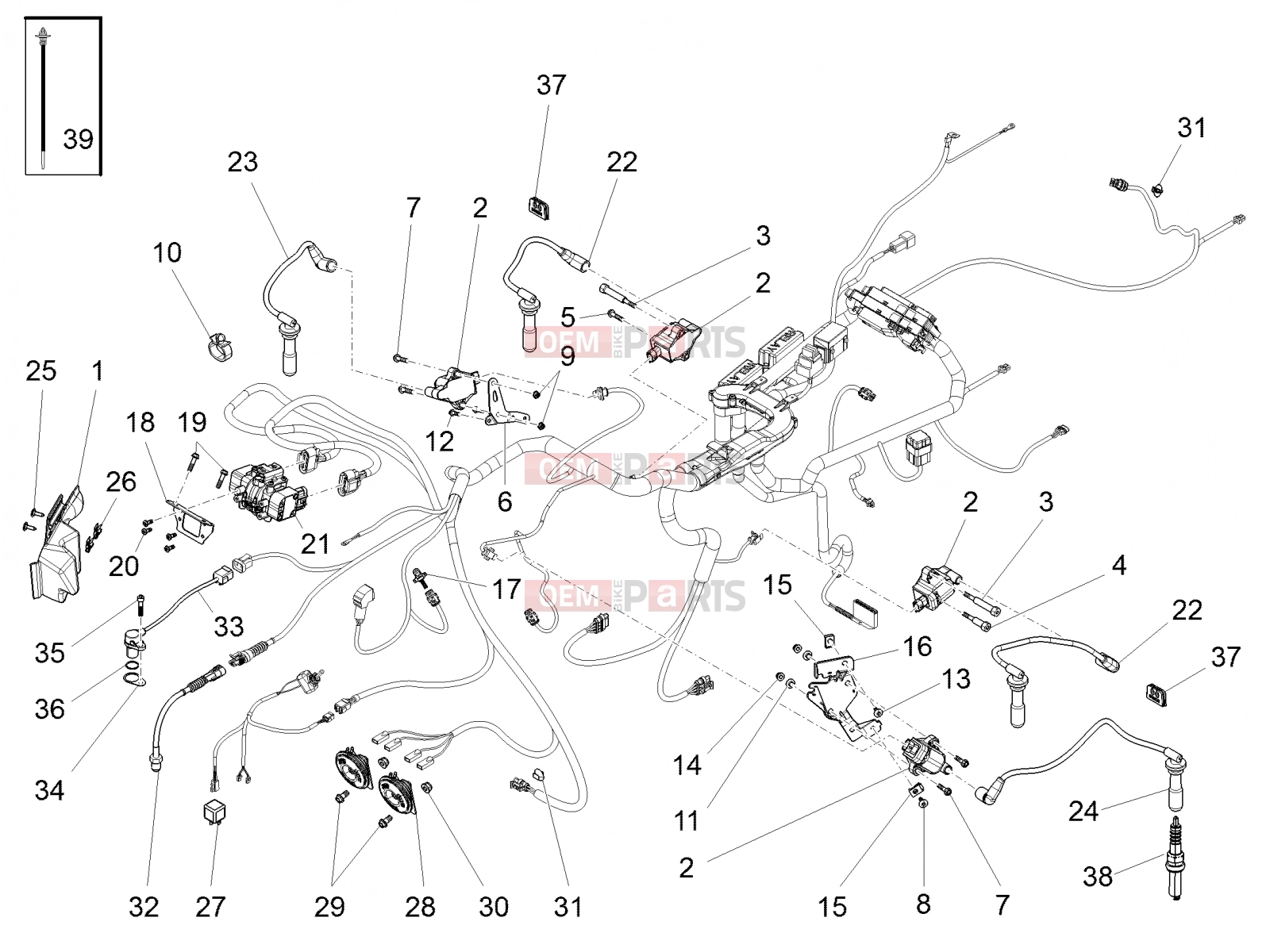 MOTOGUZZI Eldorado 1400 ABS (APAC) Electrical systems » Front electrical system