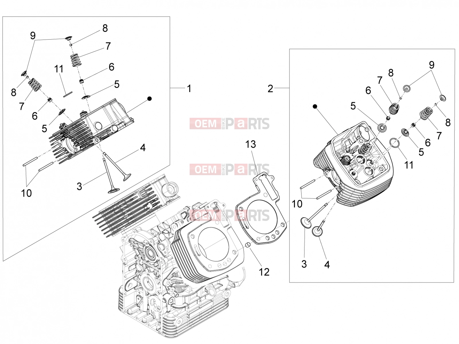MOTOGUZZI Eldorado 1400 ABS Engine » Cylinder head - valves