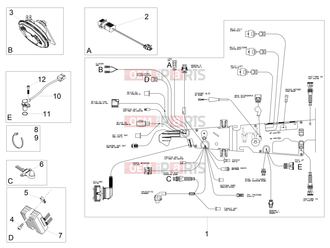 MOTOGUZZI V9 Bobber 850 (APAC) Electrical systems » Front electrical system