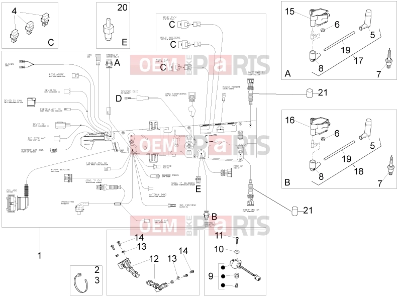 MOTOGUZZI V9 Roamer 850 Electrical systems » Central electrical system