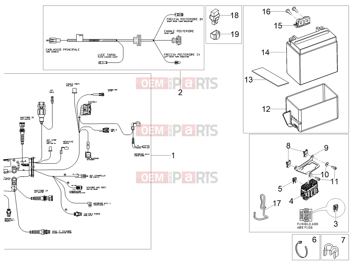 MOTOGUZZI V9 Bobber 850 Electrical systems » Rear electrical system