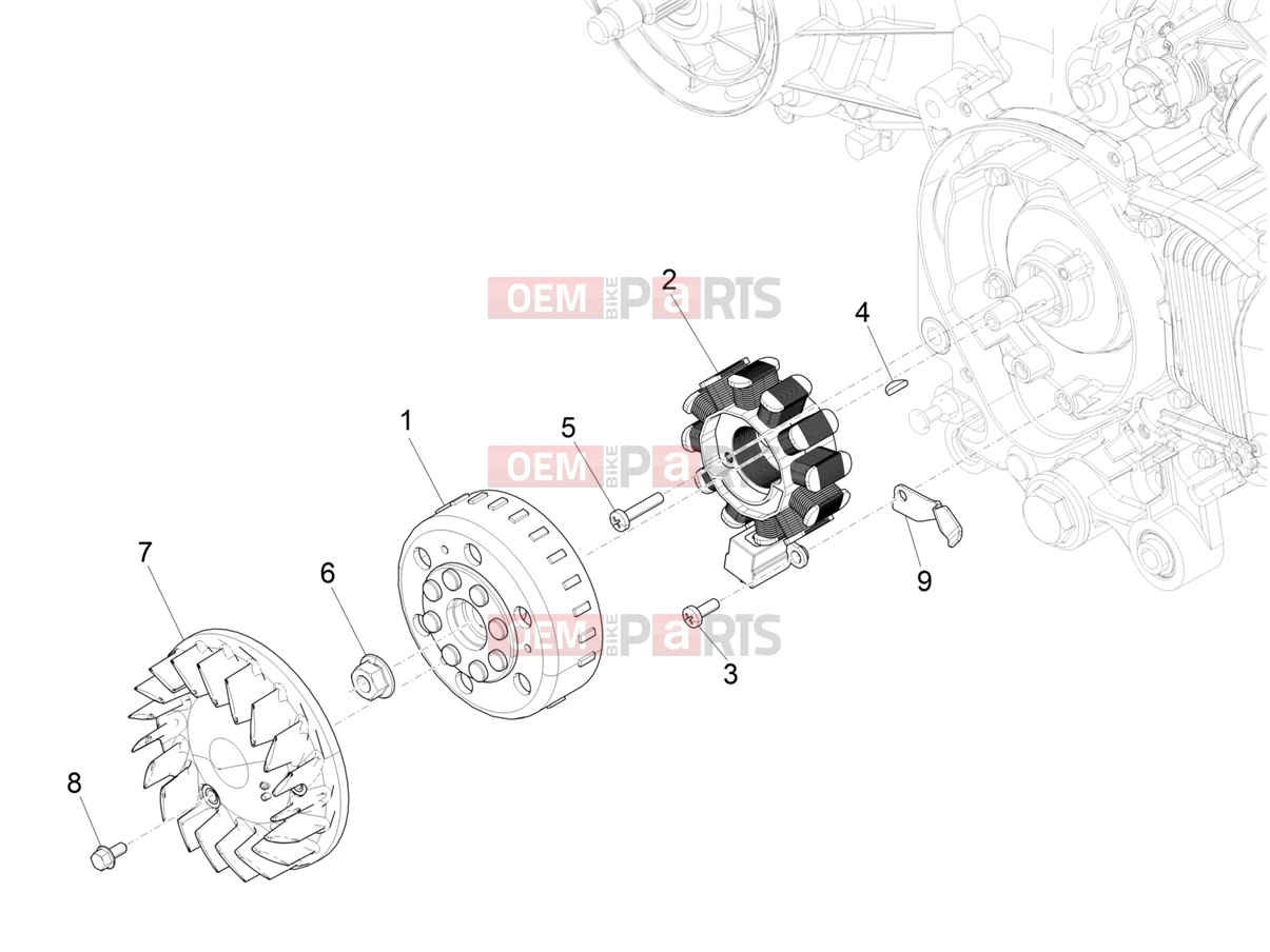 PIAGGIO Zip 50 4T Engine » Flywheel magneto