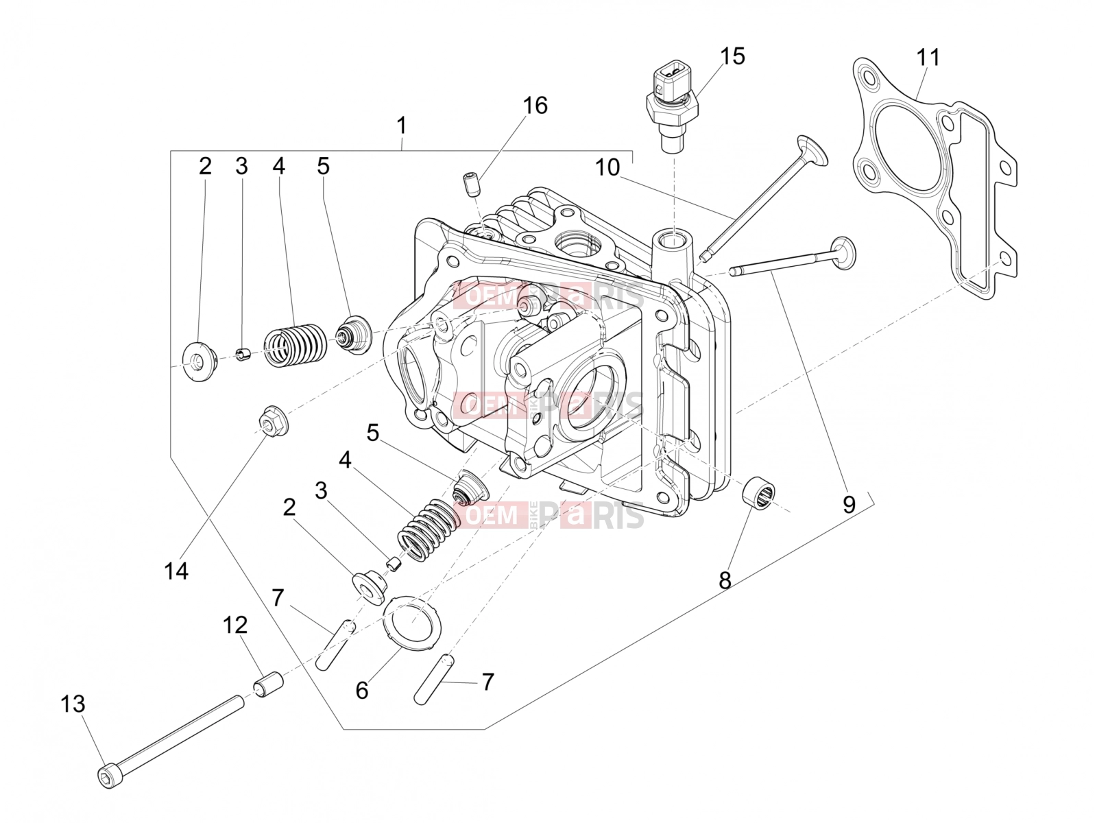 PIAGGIO Zip 50 4T Engine » Head unit - Valve