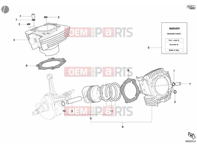 DUCATI 2003 Monster 620 CYLINDER - PISTON » ENGINE CASE