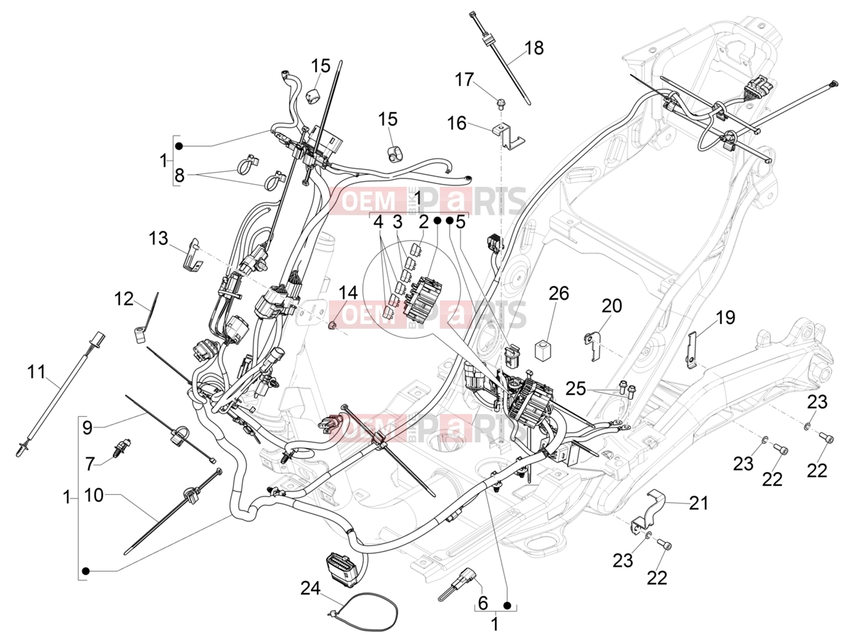 PIAGGIO Piaggio 1 Moped 25Km/h Electrical system » Main cable harness