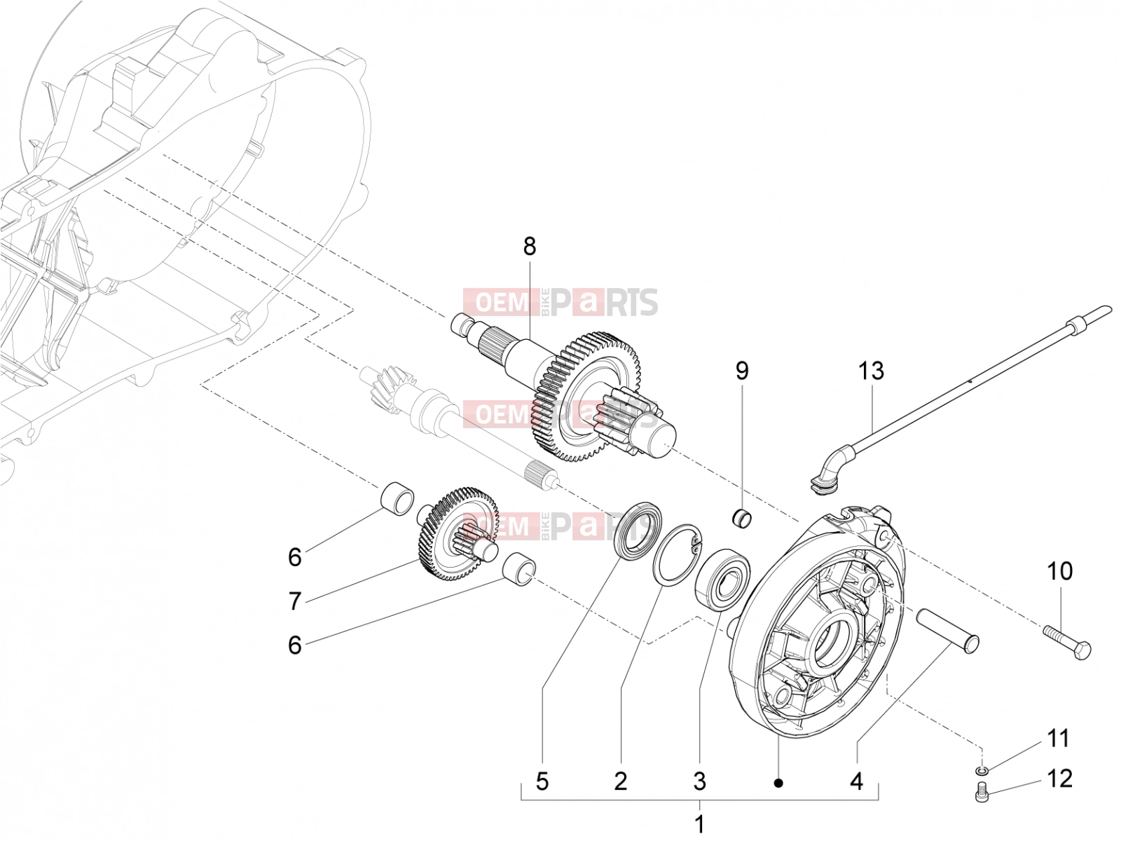 PIAGGIO Typhoon 50 4T 4V (USA / CA) Engine » Reduction unit