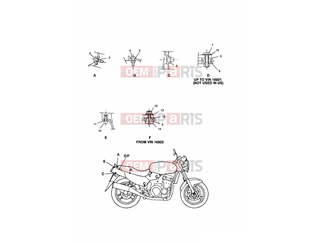 Triumph 1993 TRIDENT Bodywork Fixings