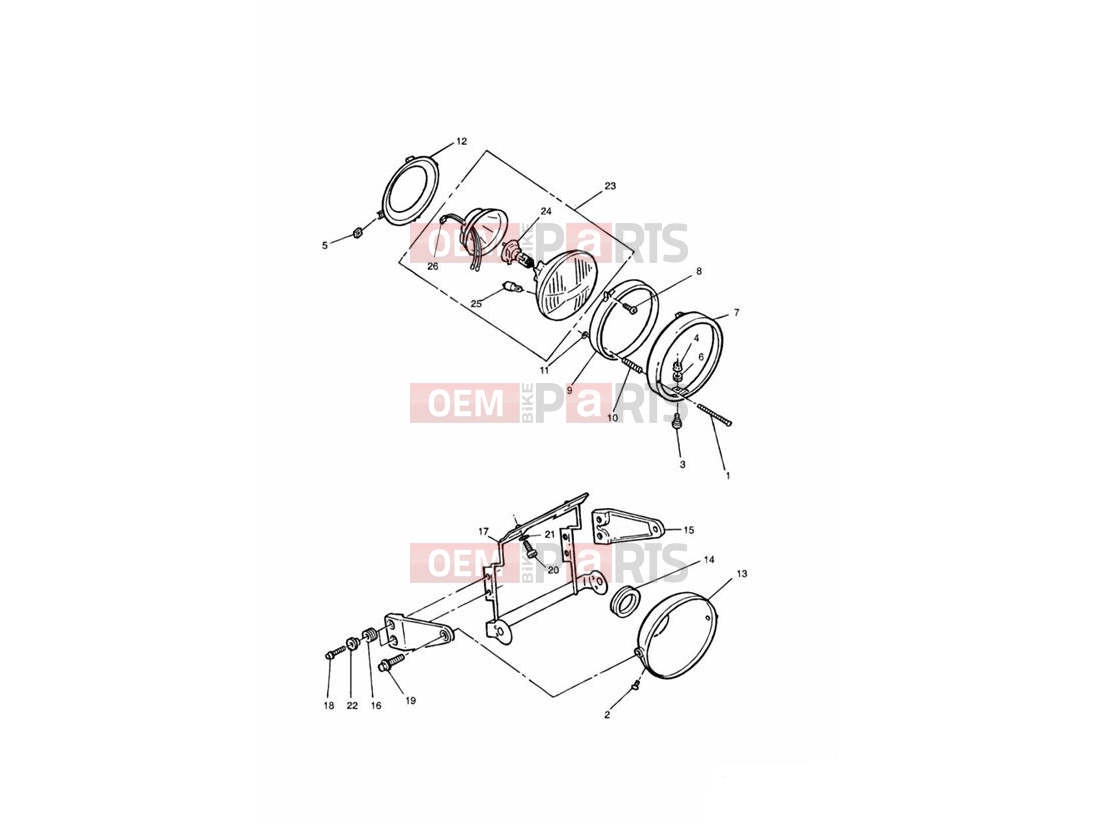 Triumph 1993 TRIDENT Headlight & Mountings > VIN 9082