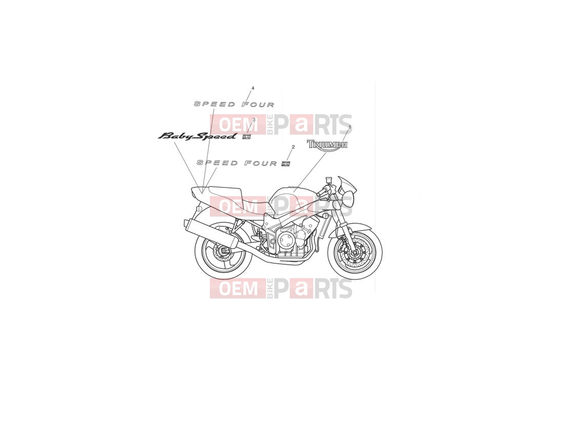Triumph 2005 SPEED FOUR Bodywork - Decals