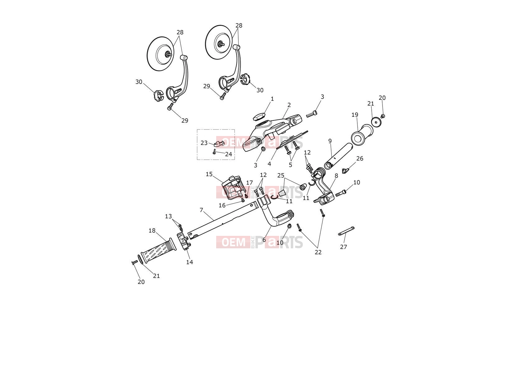 Triumph 2017 THRUXTON Handlebars, Top Yoke & Mirrors