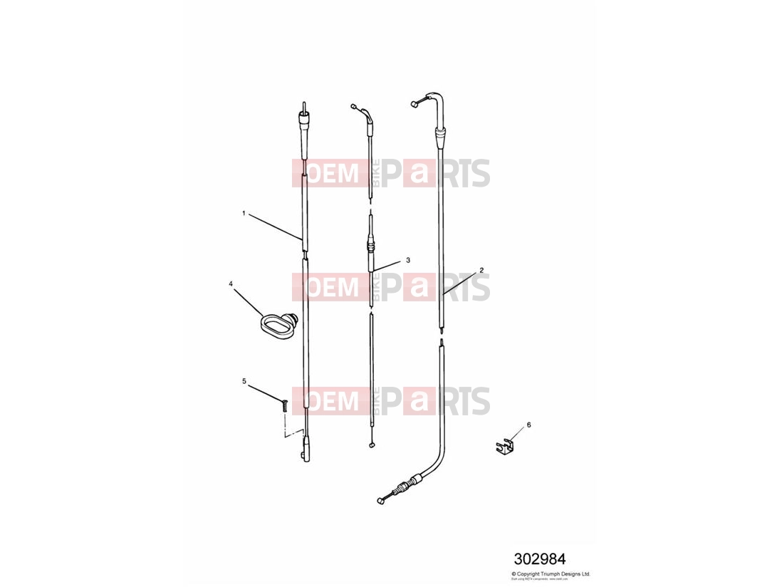 Triumph 1995 SPRINT CARBS Control Cables