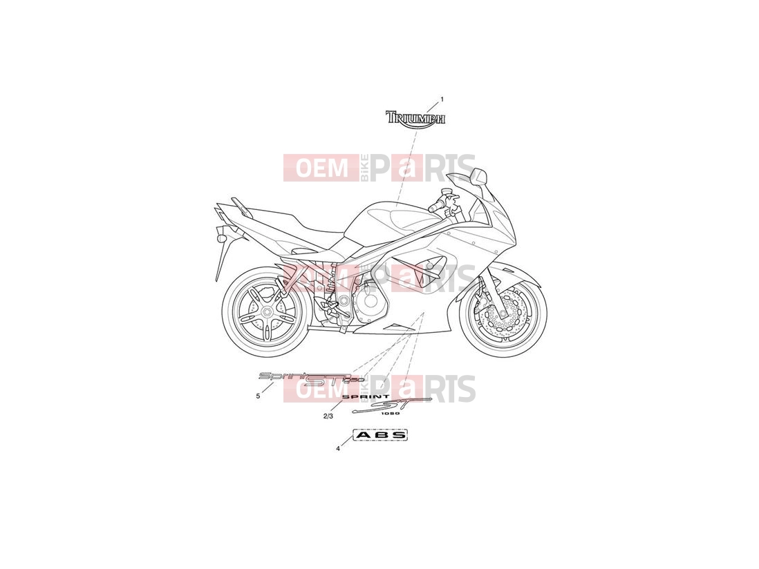 Triumph 2008 SPRINT ST 208167 > Bodywork - Decals