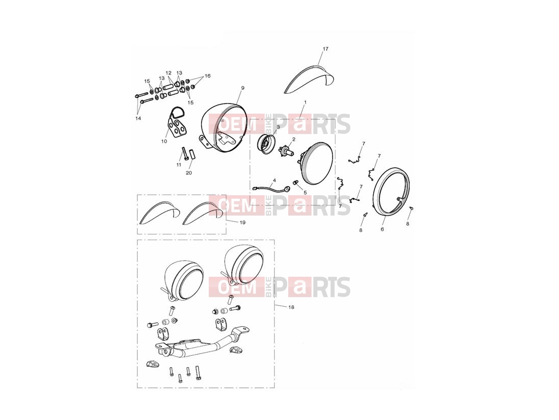 Triumph 2009 ROCKET III TOURING Headlight Assembly