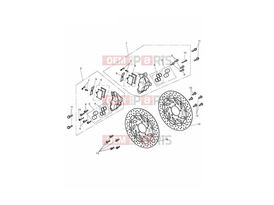 Triumph 2015 THUNDERBIRD LT Front Brake Caliper & Discs