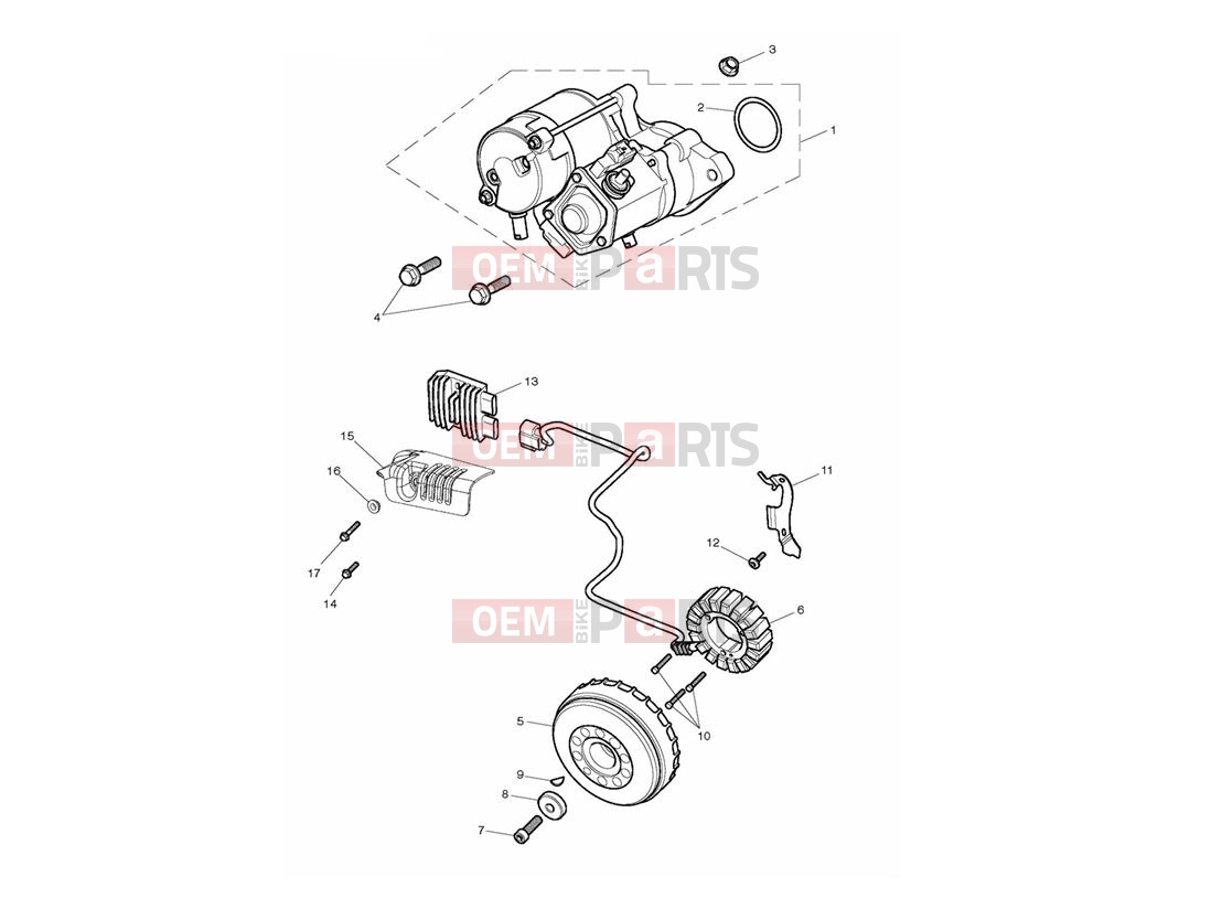 Triumph 2014 THUNDERBIRD STORM Starter & Alternator
