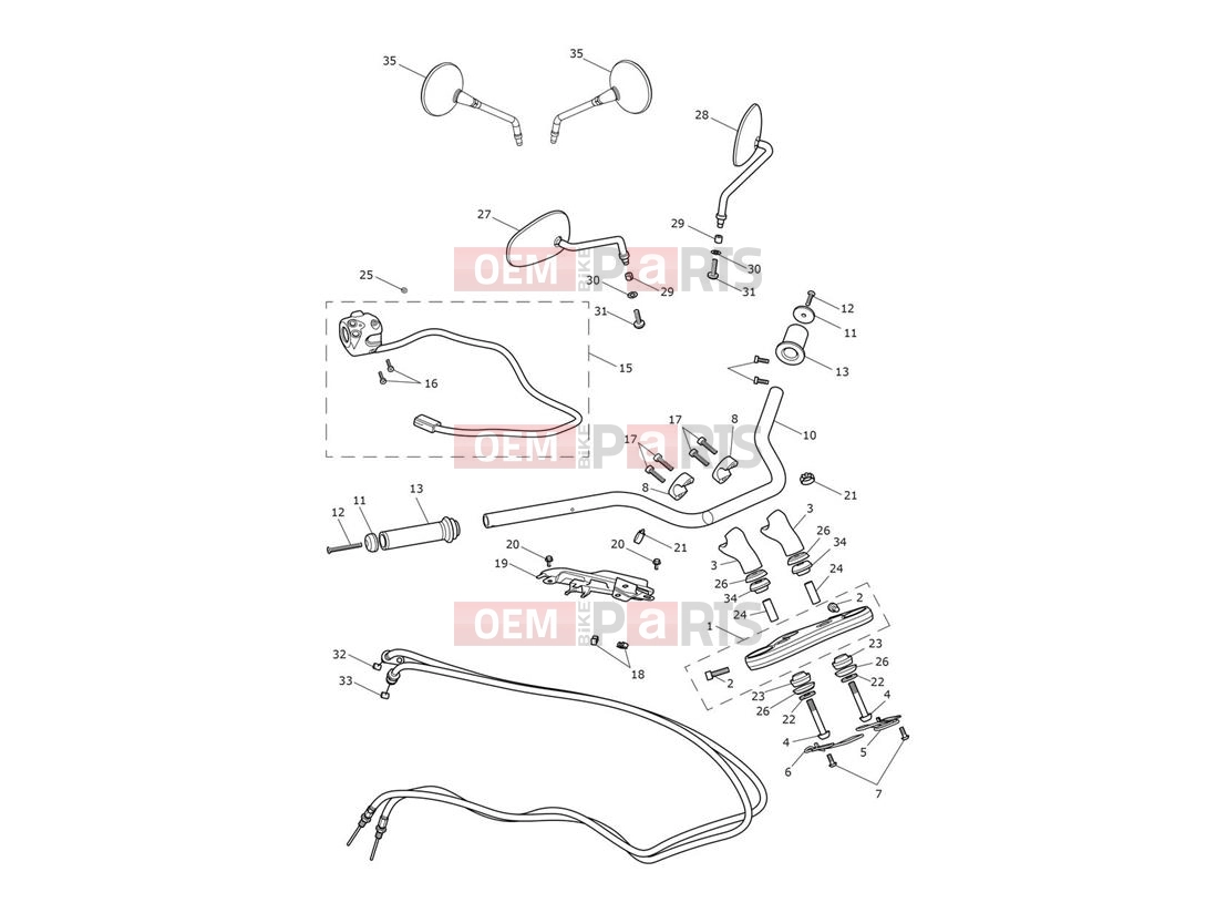 Triumph 2013 THUNDERBIRD STORM Handlebars, Top Yoke, Cables...