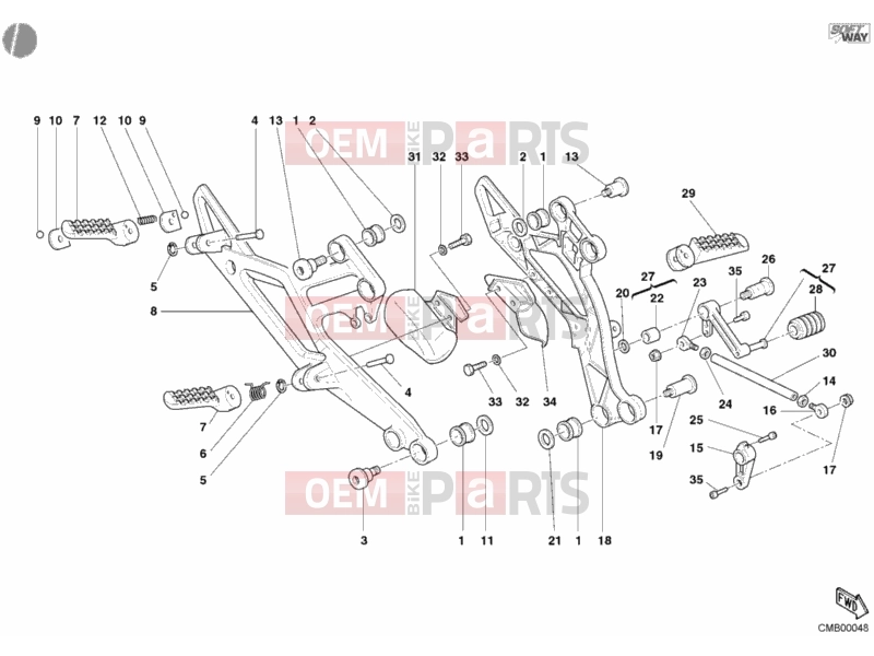 DUCATI 2003 Monster 800 FOOTREST » FRAME