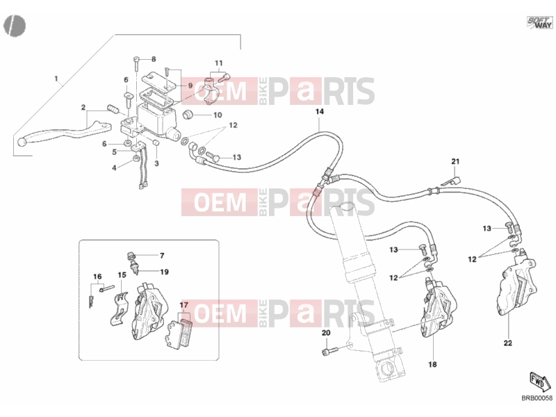 DUCATI 2003 Monster 800 FRONT BRAKE SYSTEM » BRAKING SYSTEM