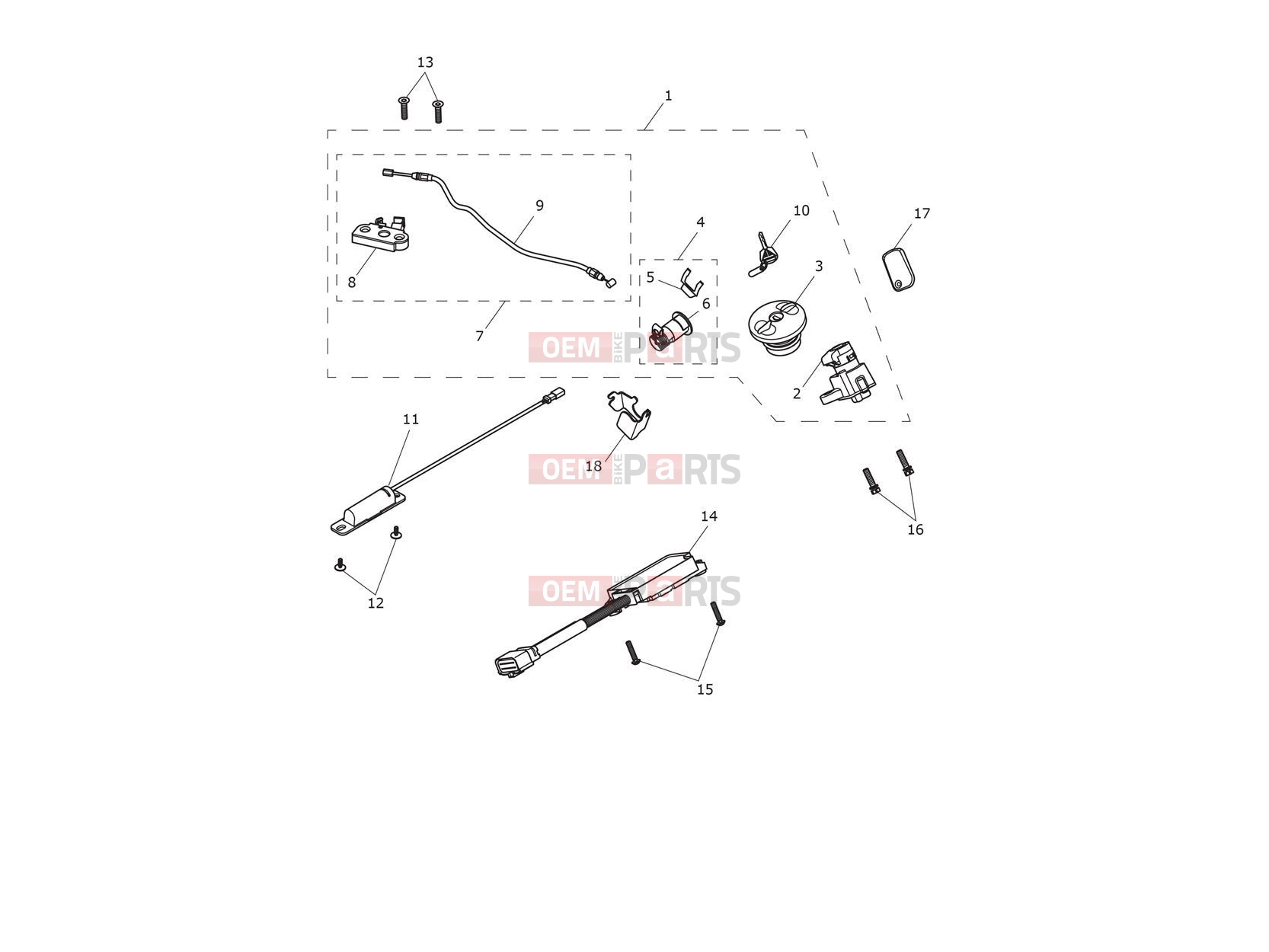 Triumph 2020 SCRAMBLER 1200 XC Ignition Switch & Lock Set