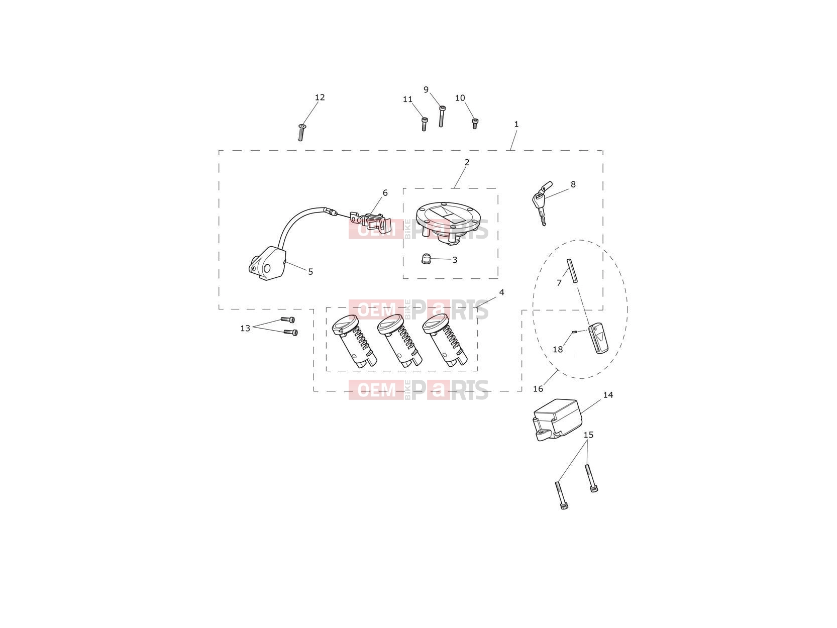 Triumph 2020 TIGER 1200 XRT Ignition Switch & Lock Set