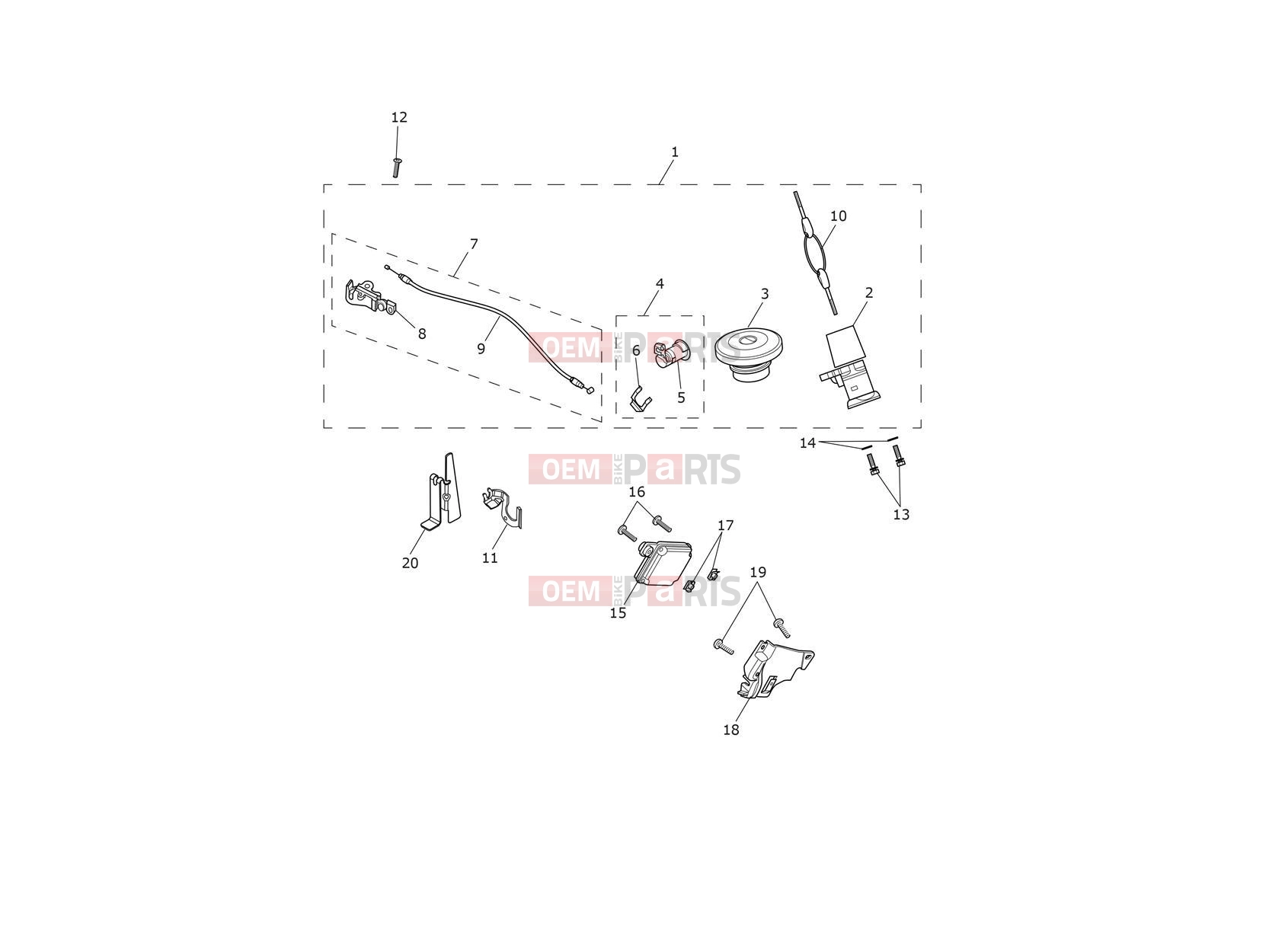 Triumph 2020 SPEED TWIN Ignition Switch & Lock Set