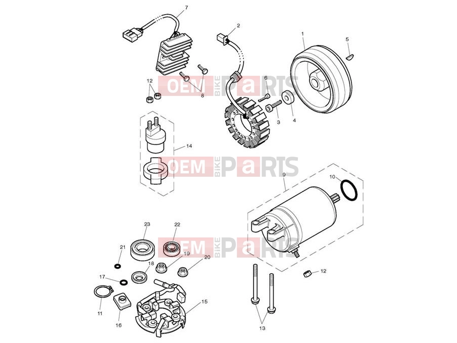 Triumph 2014 SCRAMBLER EFI Starter & Alternator