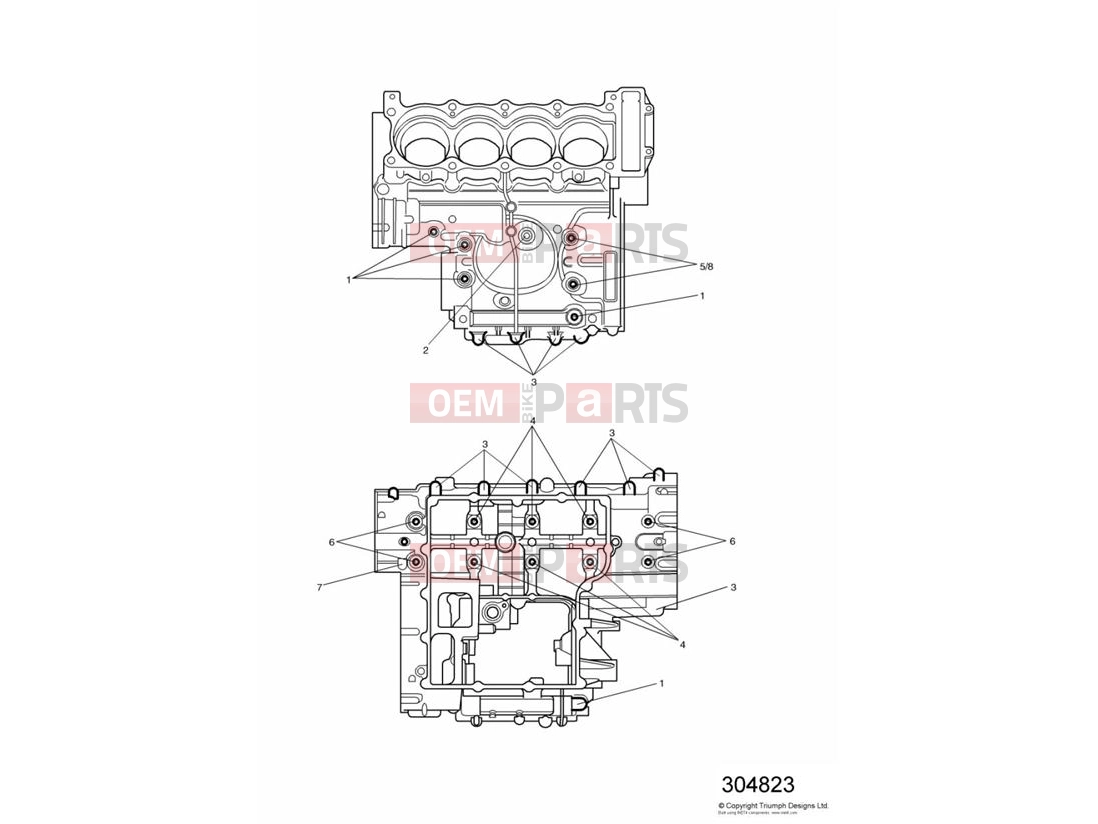Triumph 2003 TT600 Crankcase Fixings