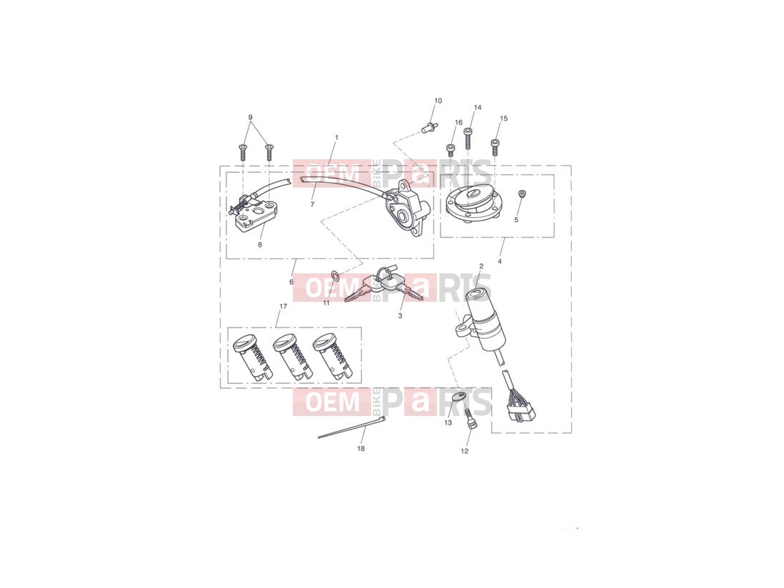 Triumph 2011 Tiger 1050 Ignition Switch & Lock Set
