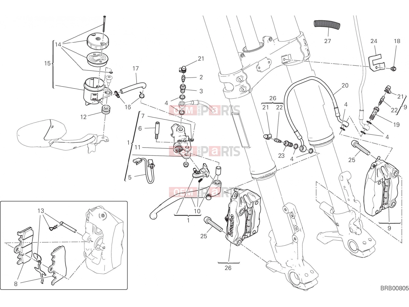 DUCATI 2022 Multistrada V2 FRONT BRAKE SYSTEM