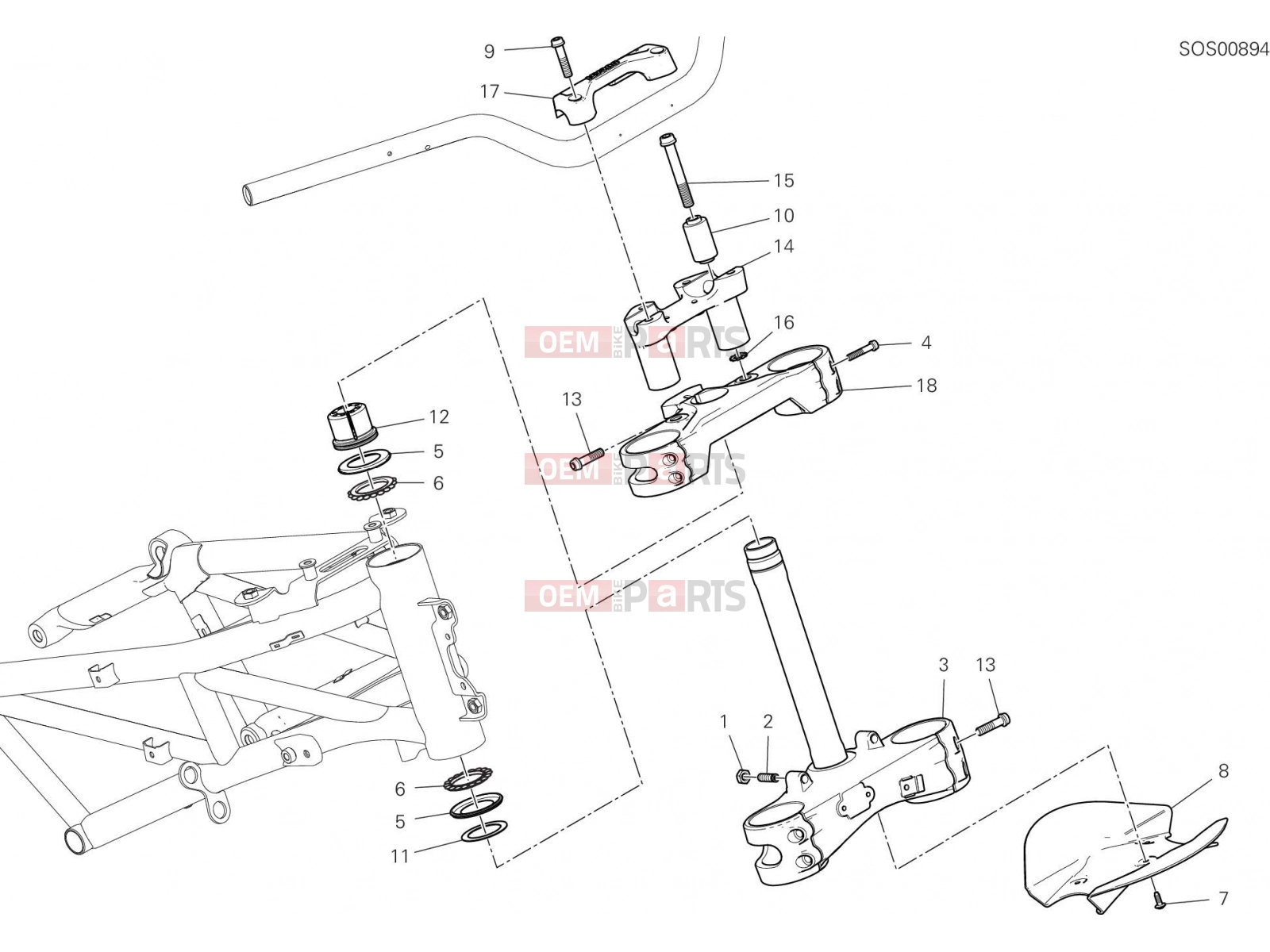 DUCATI 2022 Multistrada V2 STEERING HEAD BASE ASSEMBLY