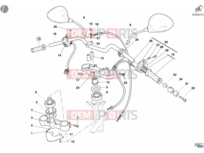 DUCATI 2003 Monster S4R HANDLEBAR » HANDLE BAR