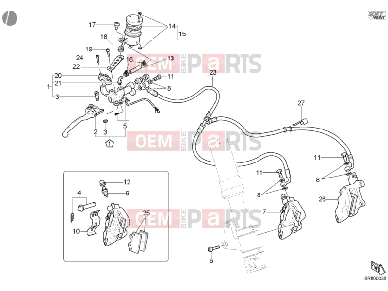 DUCATI 2003 Monster S4R FRONT BRAKE SYSTEM » BRAKING SYSTEM