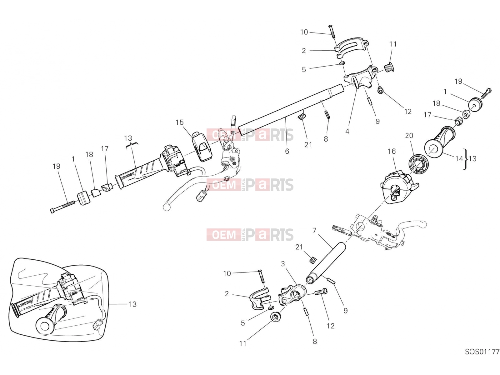 DUCATI 2022 Panigale V4 HALF-HANDLEBARS