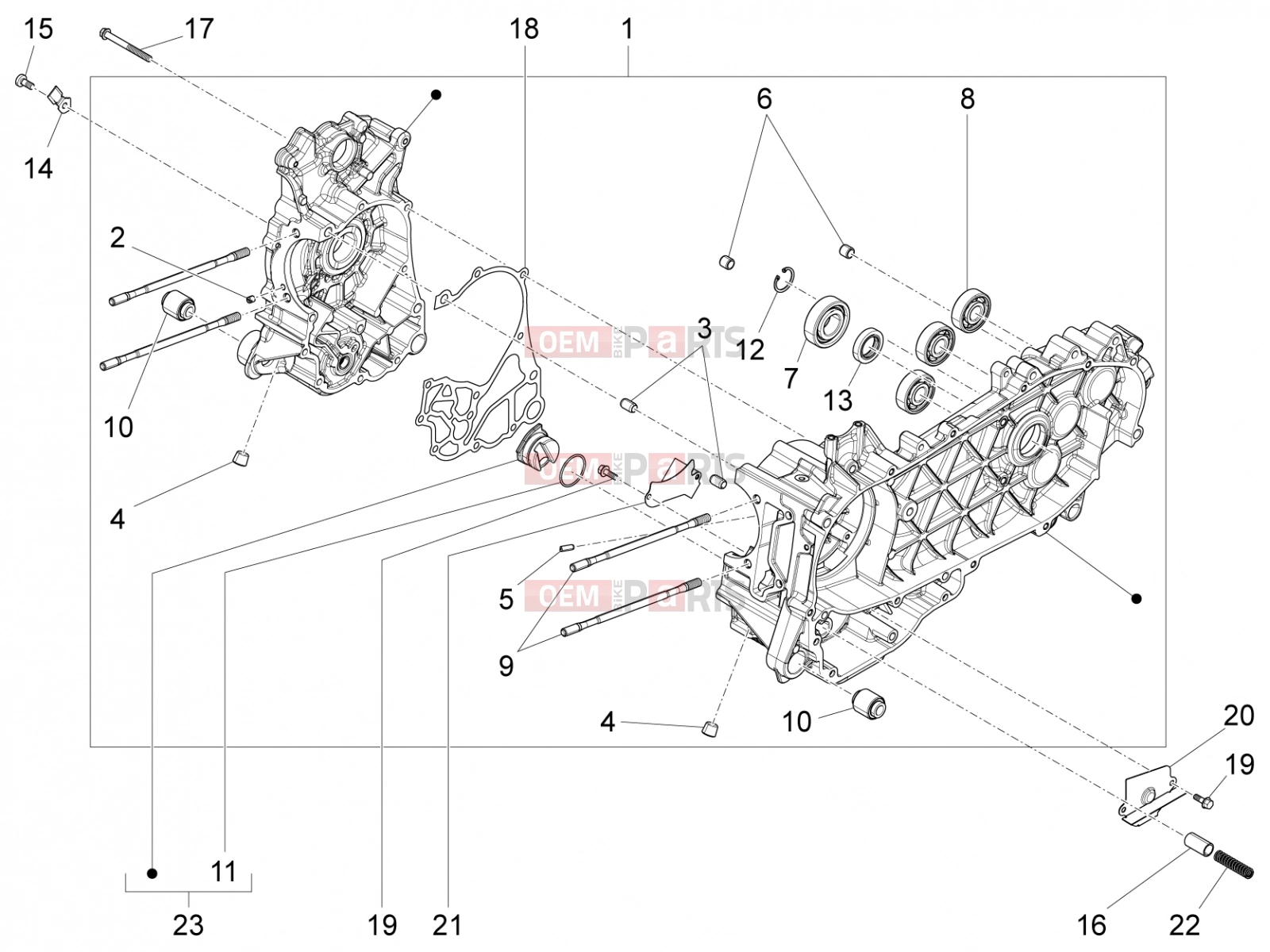 PIAGGIO Liberty 150 E5 Engine » CRANKCASE