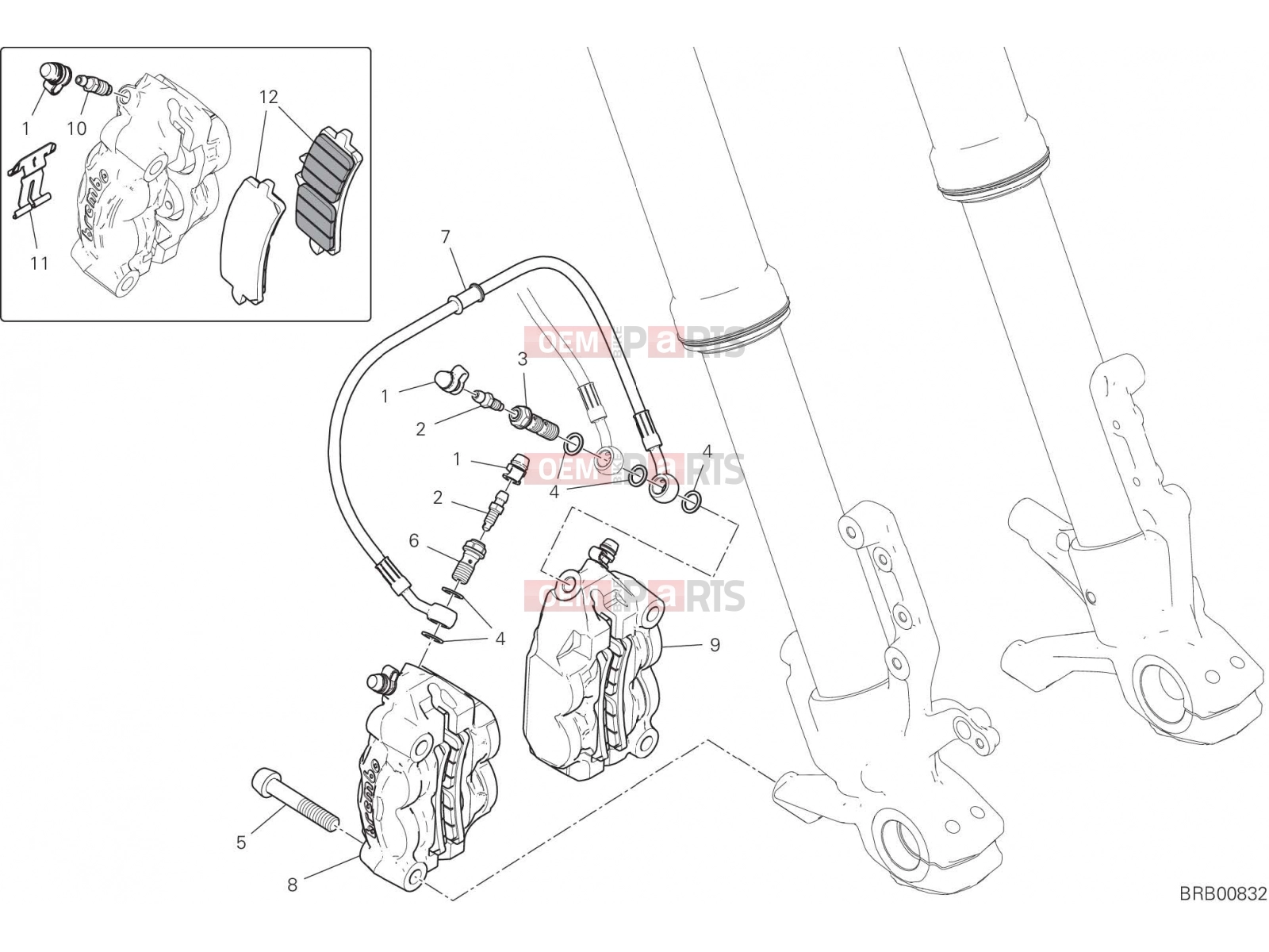DUCATI 2023 DesertX FRONT BRAKE SYSTEM